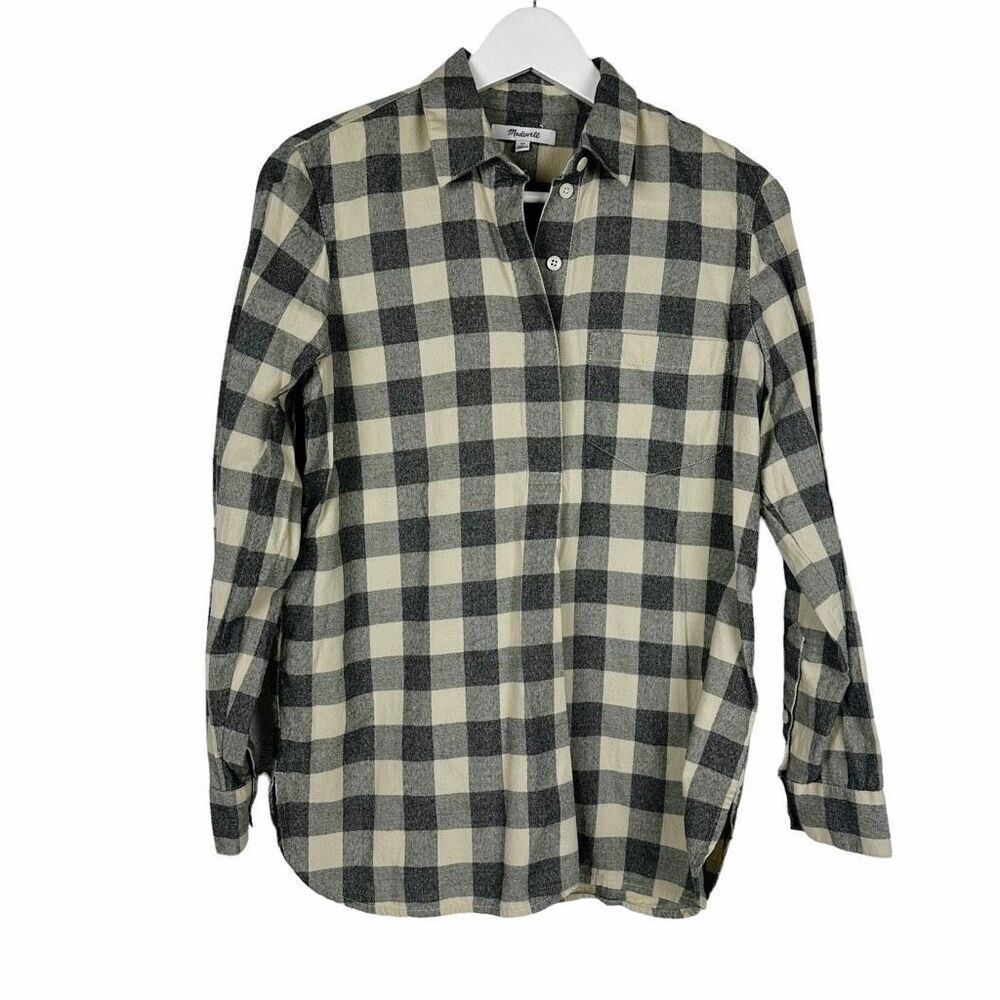 Madewell Women's Classic Ex-Boyfriend Button-Back Shirt in Buffalo Check size XS